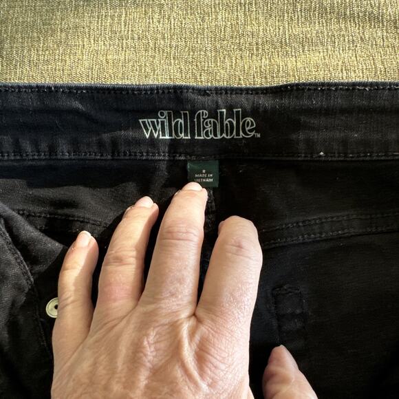 Wild Fable Black Distressed Skinny High Rise Jeans Size 8 - Picture 4 of 7